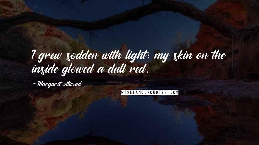 Margaret Atwood Quotes: I grew sodden with light; my skin on the inside glowed a dull red.