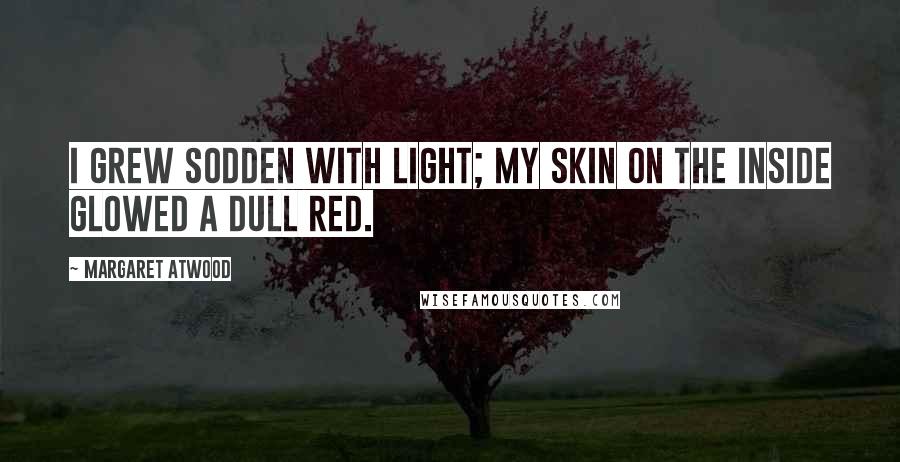 Margaret Atwood Quotes: I grew sodden with light; my skin on the inside glowed a dull red.