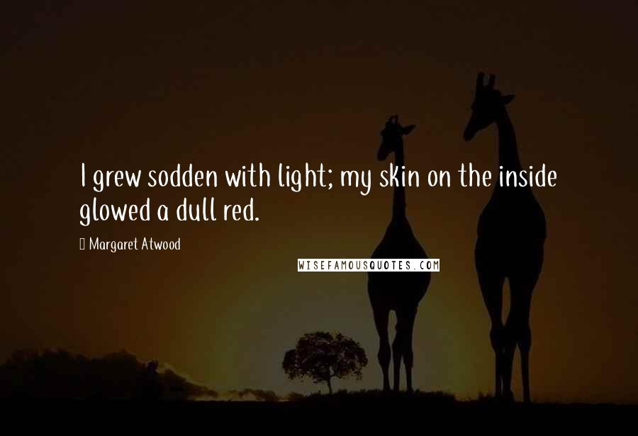 Margaret Atwood Quotes: I grew sodden with light; my skin on the inside glowed a dull red.