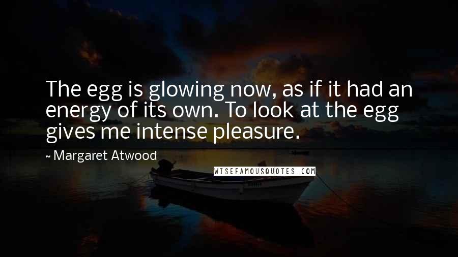 Margaret Atwood Quotes: The egg is glowing now, as if it had an energy of its own. To look at the egg gives me intense pleasure.
