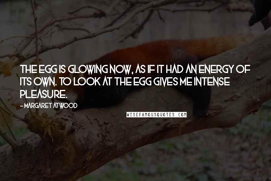 Margaret Atwood Quotes: The egg is glowing now, as if it had an energy of its own. To look at the egg gives me intense pleasure.