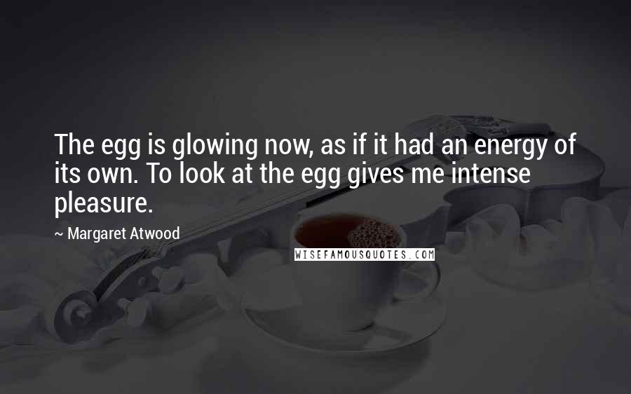 Margaret Atwood Quotes: The egg is glowing now, as if it had an energy of its own. To look at the egg gives me intense pleasure.