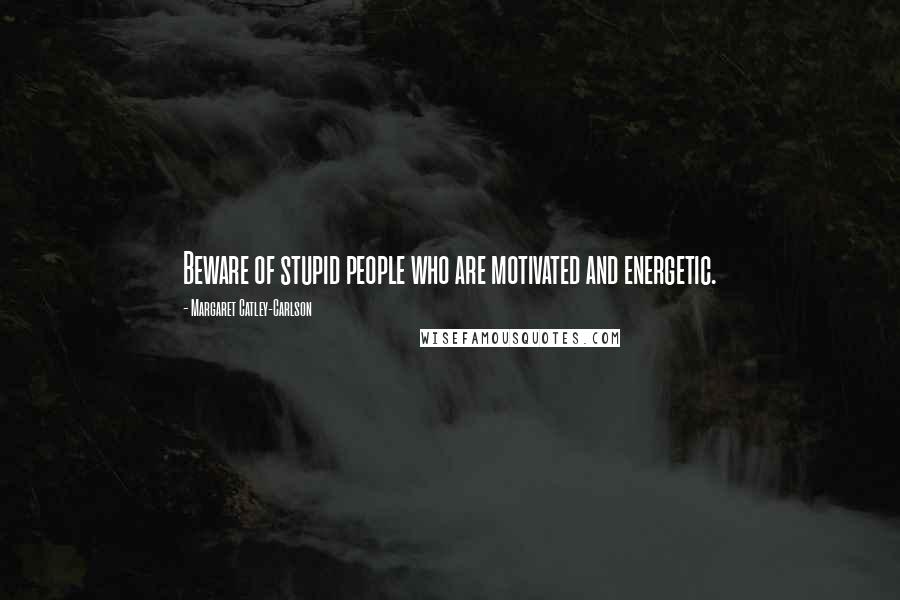 Margaret Catley-Carlson Quotes: Beware of stupid people who are motivated and energetic.