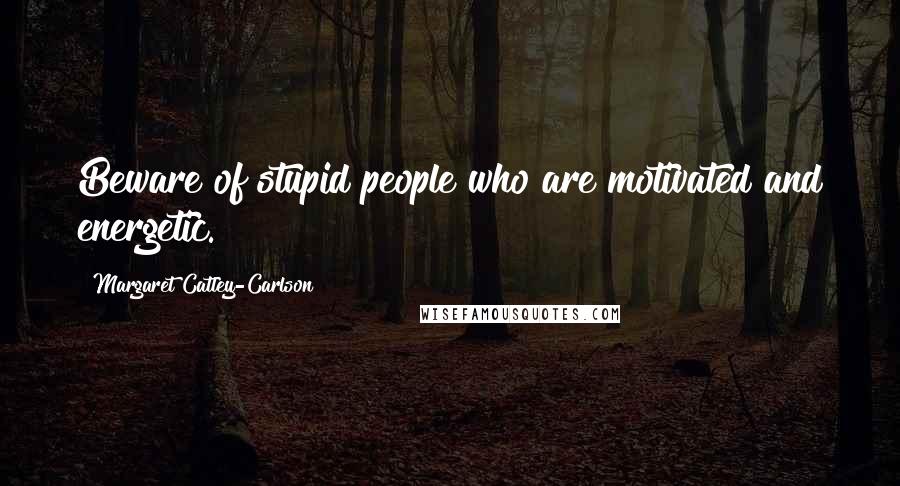 Margaret Catley-Carlson Quotes: Beware of stupid people who are motivated and energetic.