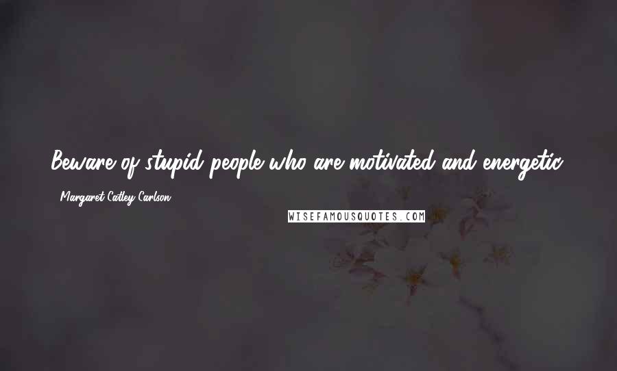 Margaret Catley-Carlson Quotes: Beware of stupid people who are motivated and energetic.
