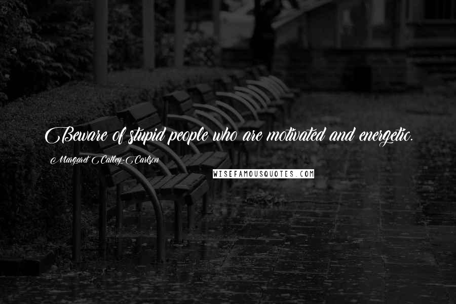 Margaret Catley-Carlson Quotes: Beware of stupid people who are motivated and energetic.
