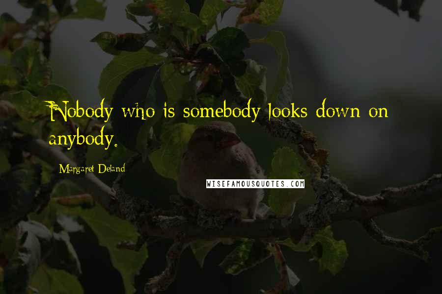 Margaret Deland Quotes: Nobody who is somebody looks down on anybody.