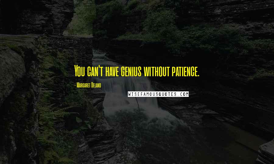 Margaret Deland Quotes: You can't have genius without patience.