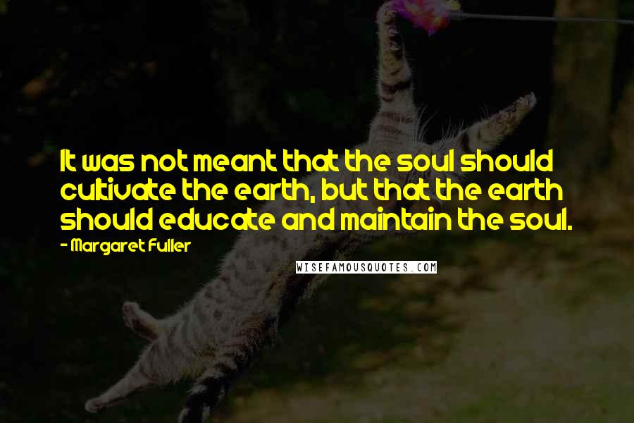 Margaret Fuller Quotes: It was not meant that the soul should cultivate the earth, but that the earth should educate and maintain the soul.