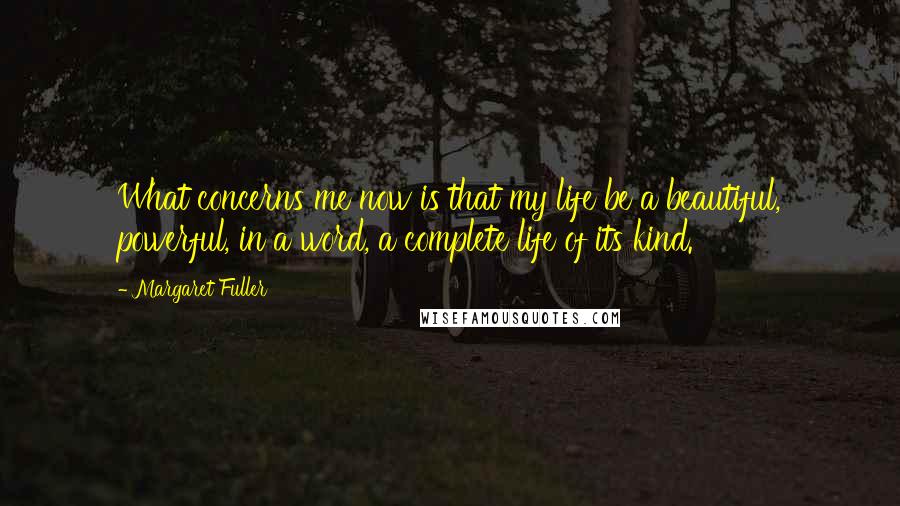 Margaret Fuller Quotes: What concerns me now is that my life be a beautiful, powerful, in a word, a complete life of its kind.