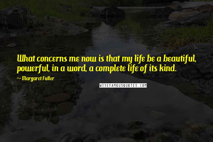 Margaret Fuller Quotes: What concerns me now is that my life be a beautiful, powerful, in a word, a complete life of its kind.