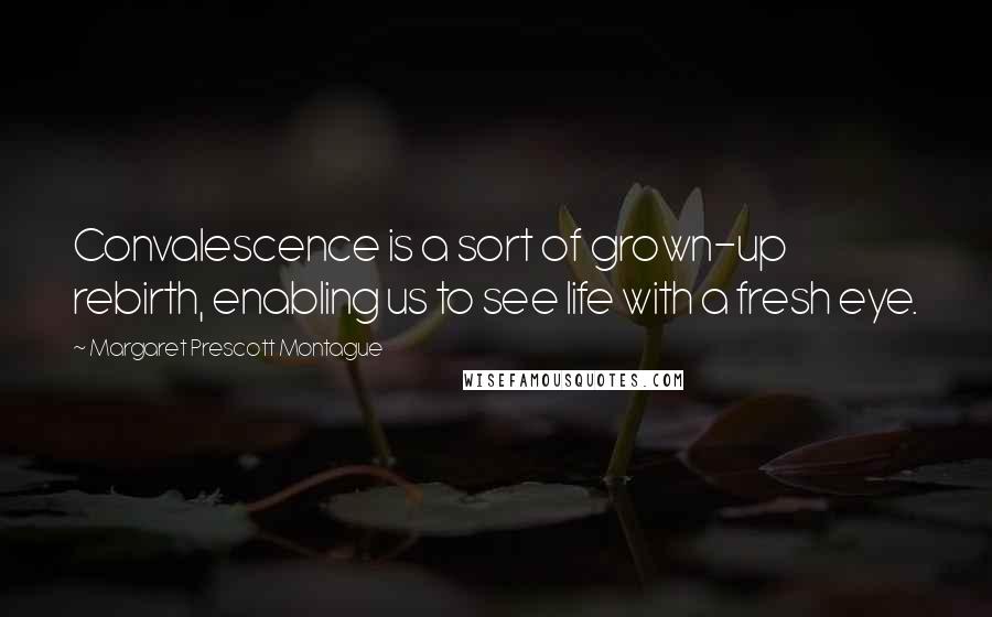 Margaret Prescott Montague Quotes: Convalescence is a sort of grown-up rebirth, enabling us to see life with a fresh eye.