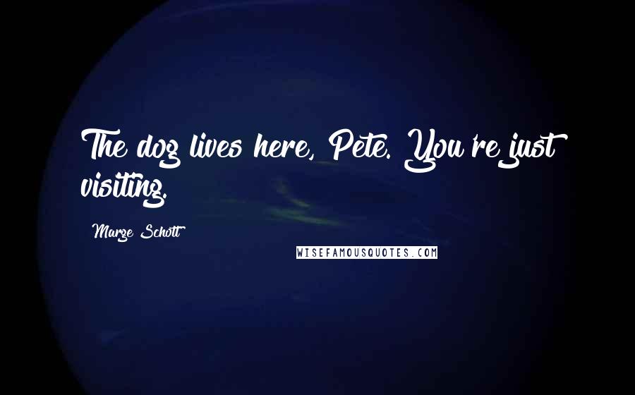 Marge Schott Quotes: The dog lives here, Pete. You're just visiting.