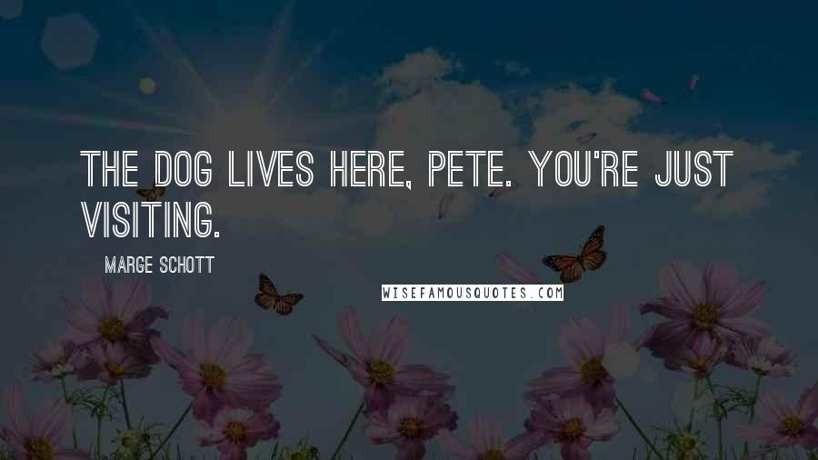 Marge Schott Quotes: The dog lives here, Pete. You're just visiting.