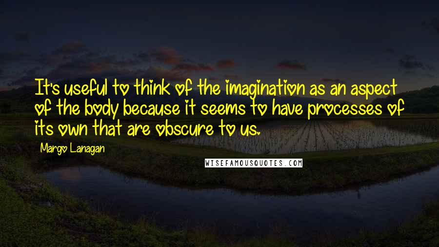 Margo Lanagan Quotes: It's useful to think of the imagination as an aspect of the body because it seems to have processes of its own that are obscure to us.