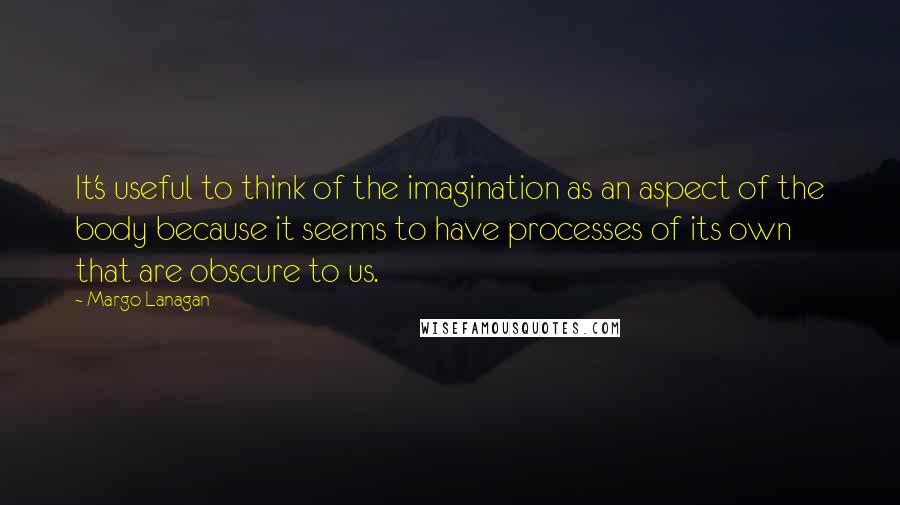 Margo Lanagan Quotes: It's useful to think of the imagination as an aspect of the body because it seems to have processes of its own that are obscure to us.