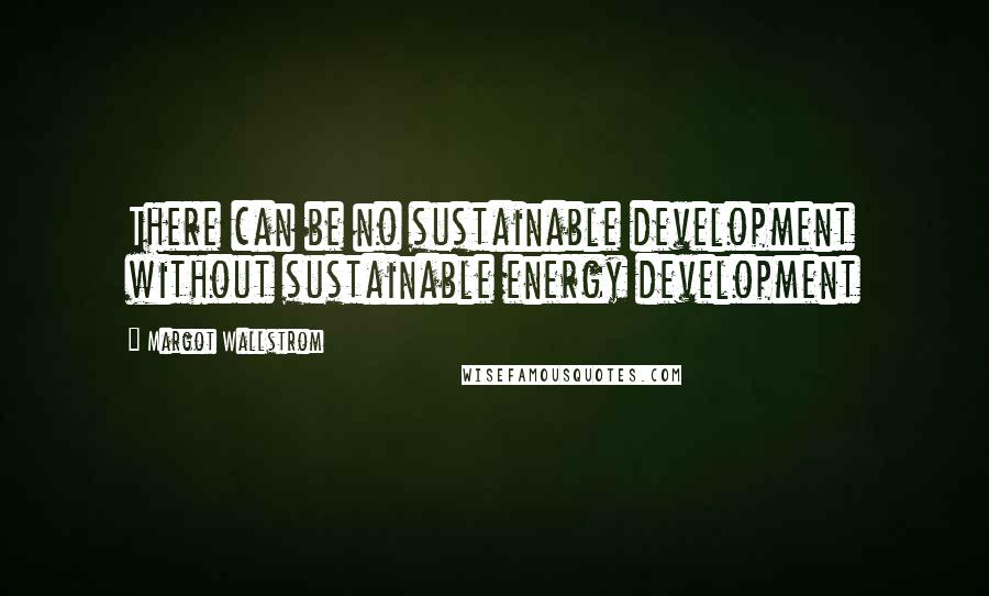 Margot Wallstrom Quotes: There can be no sustainable development without sustainable energy development