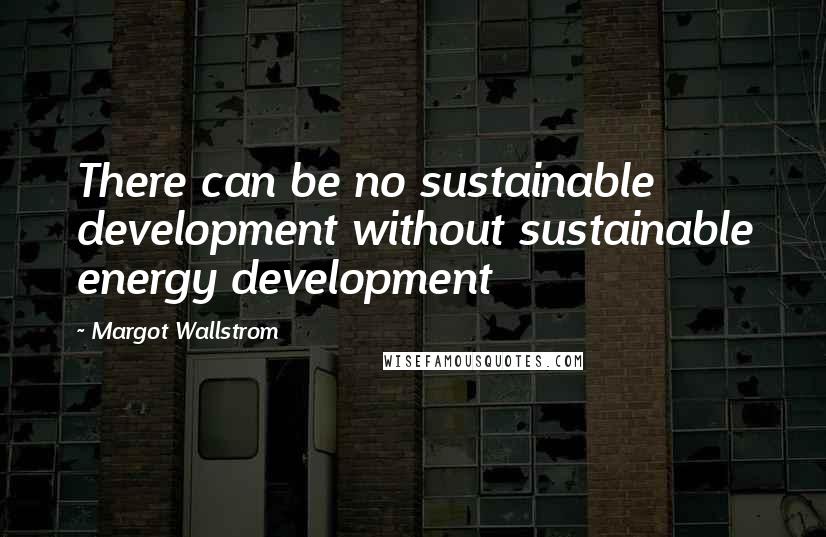 Margot Wallstrom Quotes: There can be no sustainable development without sustainable energy development