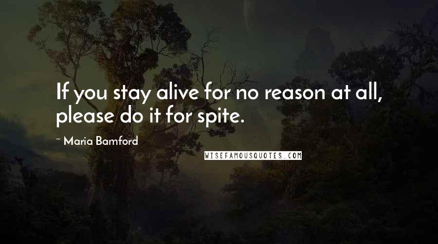 Maria Bamford Quotes: If you stay alive for no reason at all, please do it for spite.