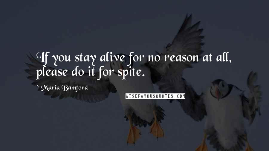 Maria Bamford Quotes: If you stay alive for no reason at all, please do it for spite.