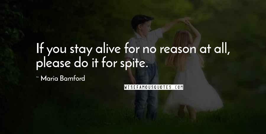 Maria Bamford Quotes: If you stay alive for no reason at all, please do it for spite.
