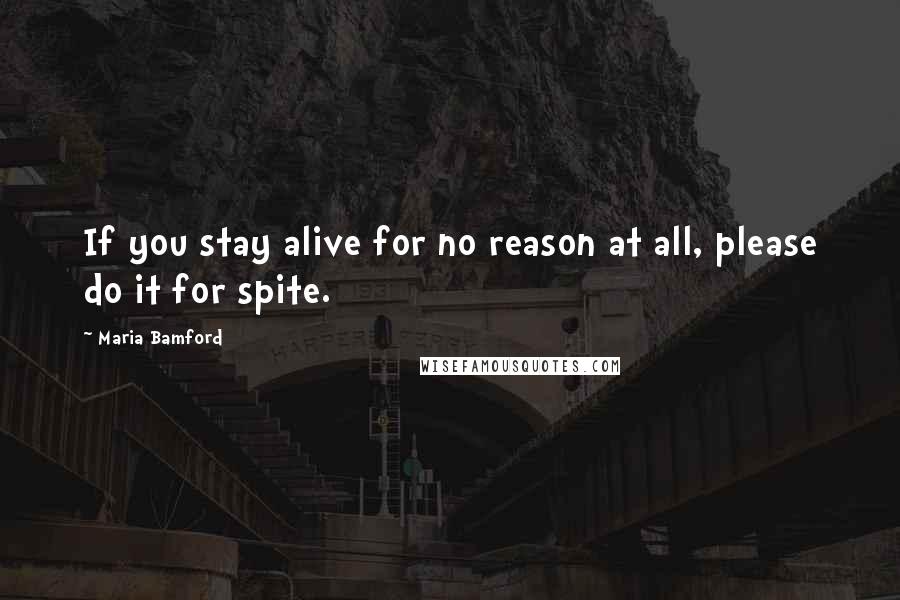 Maria Bamford Quotes: If you stay alive for no reason at all, please do it for spite.