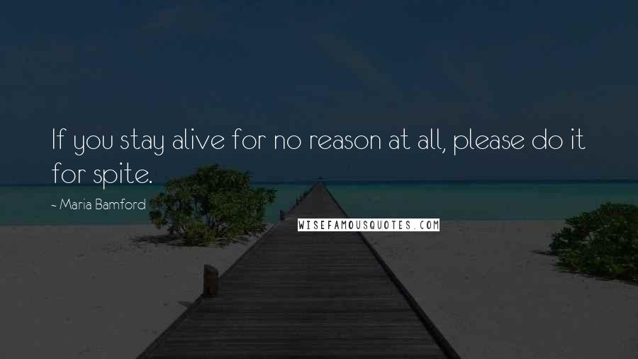 Maria Bamford Quotes: If you stay alive for no reason at all, please do it for spite.