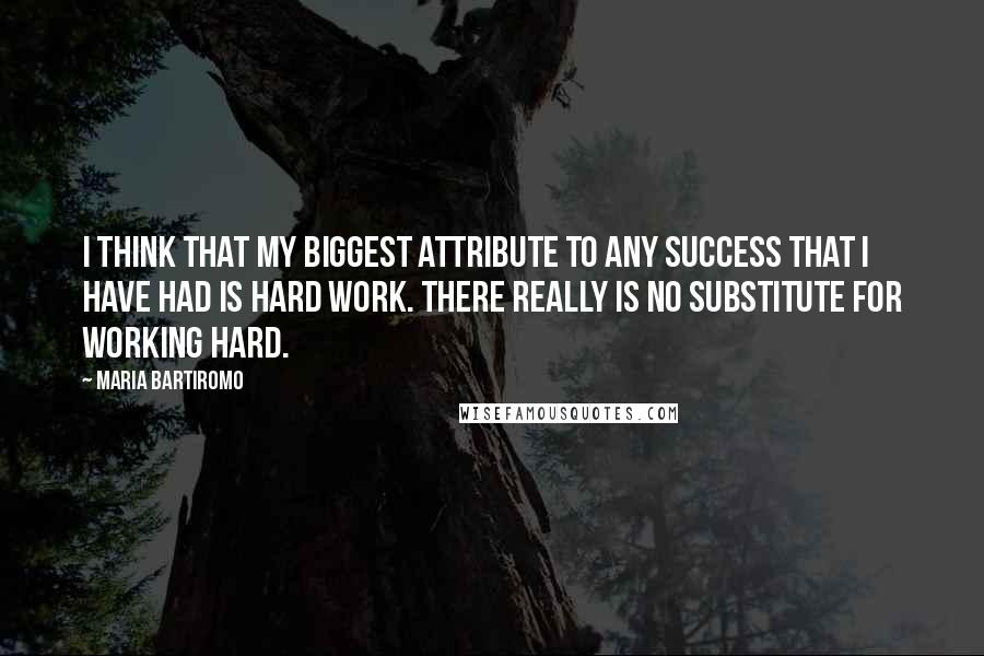 Maria Bartiromo Quotes: I think that my biggest attribute to any success that I have had is hard work. There really is no substitute for working hard.