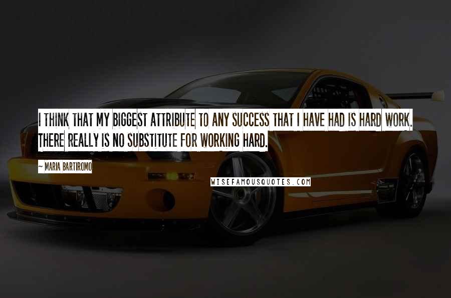 Maria Bartiromo Quotes: I think that my biggest attribute to any success that I have had is hard work. There really is no substitute for working hard.