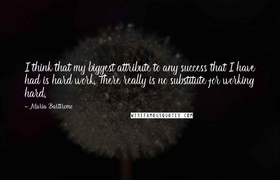 Maria Bartiromo Quotes: I think that my biggest attribute to any success that I have had is hard work. There really is no substitute for working hard.