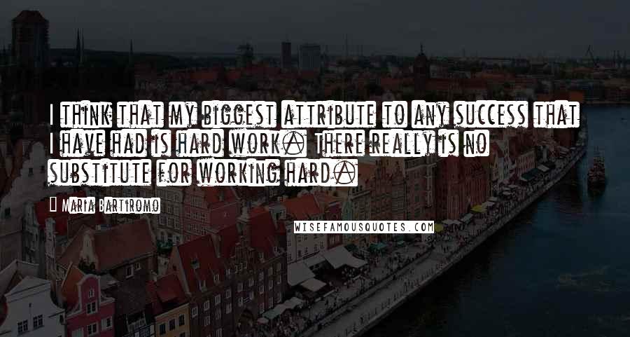 Maria Bartiromo Quotes: I think that my biggest attribute to any success that I have had is hard work. There really is no substitute for working hard.