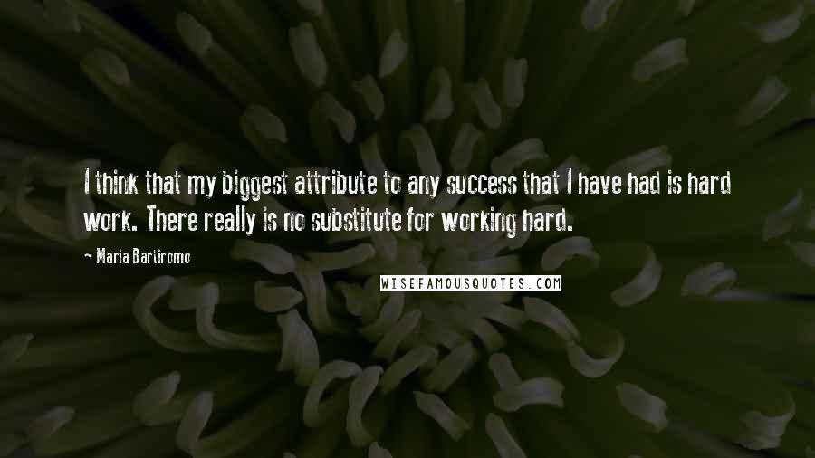 Maria Bartiromo Quotes: I think that my biggest attribute to any success that I have had is hard work. There really is no substitute for working hard.