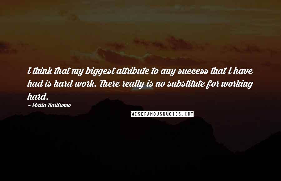 Maria Bartiromo Quotes: I think that my biggest attribute to any success that I have had is hard work. There really is no substitute for working hard.