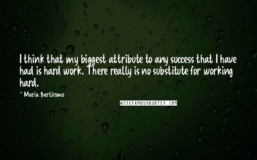 Maria Bartiromo Quotes: I think that my biggest attribute to any success that I have had is hard work. There really is no substitute for working hard.