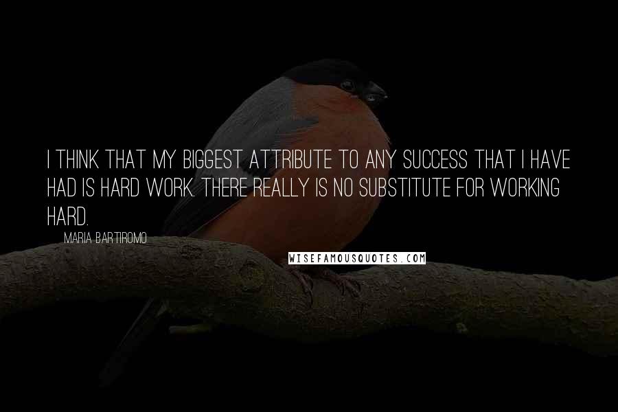 Maria Bartiromo Quotes: I think that my biggest attribute to any success that I have had is hard work. There really is no substitute for working hard.