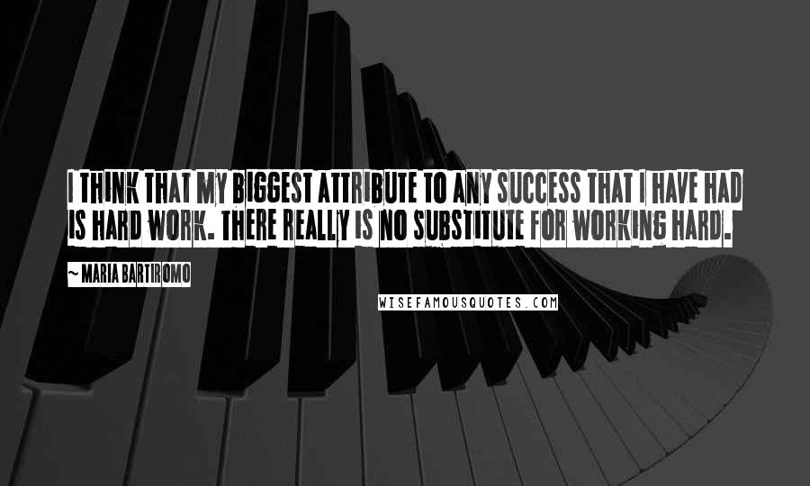 Maria Bartiromo Quotes: I think that my biggest attribute to any success that I have had is hard work. There really is no substitute for working hard.