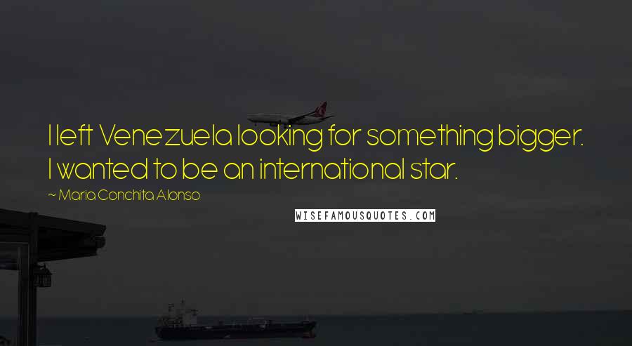 Maria Conchita Alonso Quotes: I left Venezuela looking for something bigger. I wanted to be an international star.
