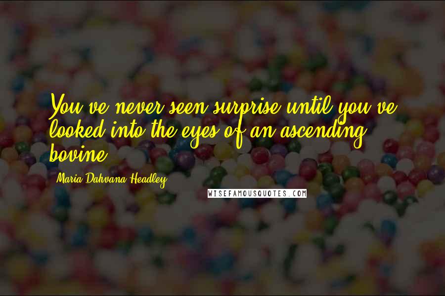 Maria Dahvana Headley Quotes: You've never seen surprise until you've looked into the eyes of an ascending bovine.