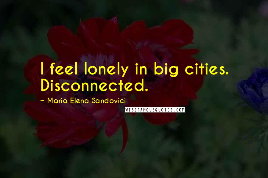 Maria Elena Sandovici Quotes: I feel lonely in big cities. Disconnected.