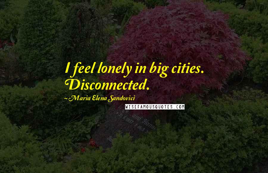 Maria Elena Sandovici Quotes: I feel lonely in big cities. Disconnected.