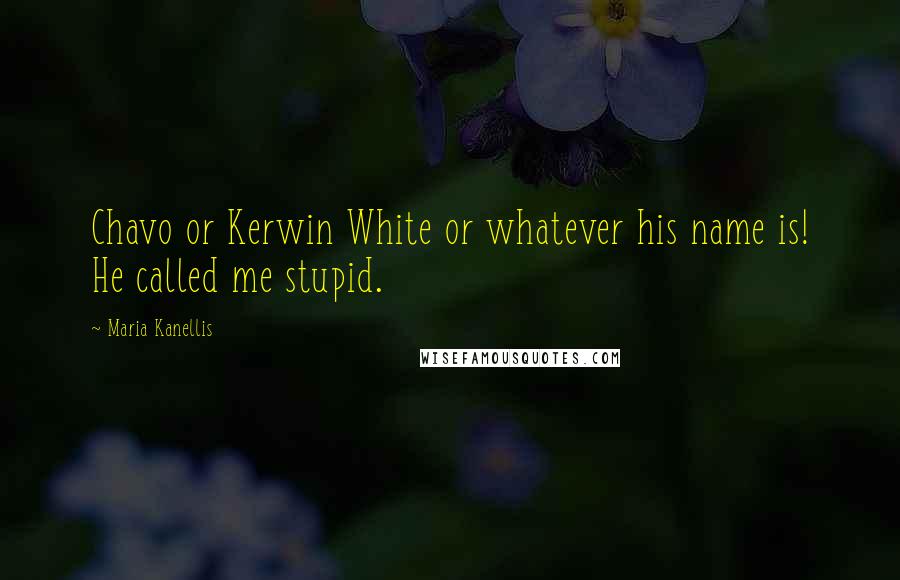 Maria Kanellis Quotes: Chavo or Kerwin White or whatever his name is! He called me stupid.