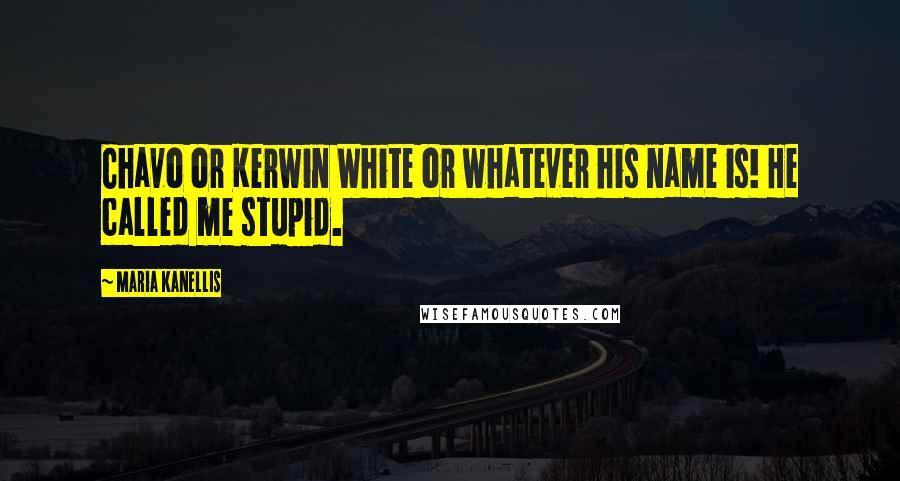 Maria Kanellis Quotes: Chavo or Kerwin White or whatever his name is! He called me stupid.