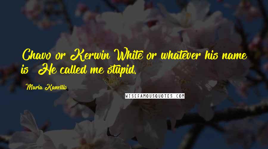 Maria Kanellis Quotes: Chavo or Kerwin White or whatever his name is! He called me stupid.