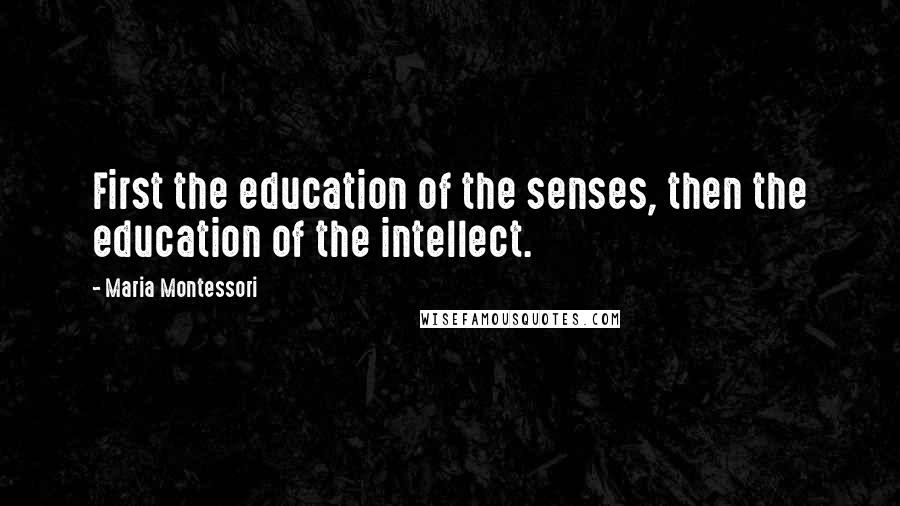 Maria Montessori Quotes: First the education of the senses, then the education of the intellect.