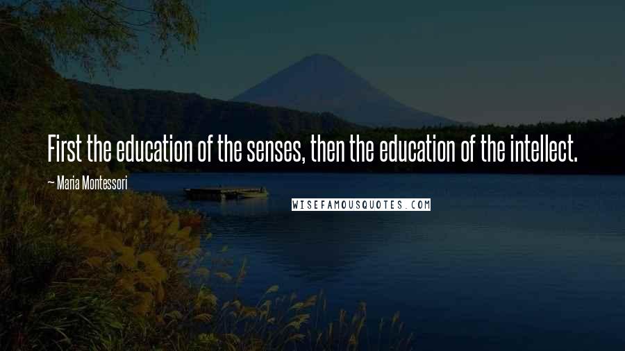 Maria Montessori Quotes: First the education of the senses, then the education of the intellect.