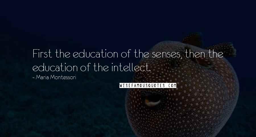 Maria Montessori Quotes: First the education of the senses, then the education of the intellect.