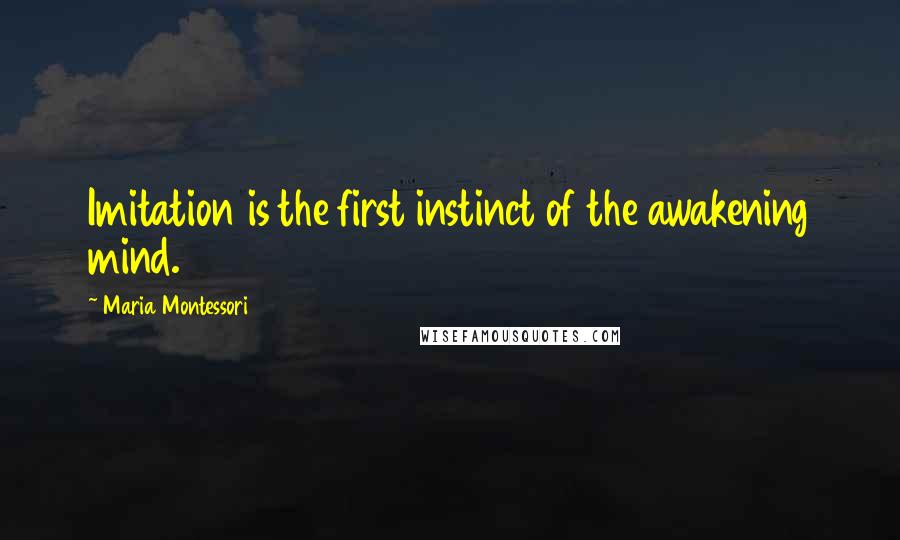 Maria Montessori Quotes: Imitation is the first instinct of the awakening mind.