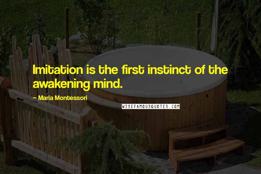 Maria Montessori Quotes: Imitation is the first instinct of the awakening mind.