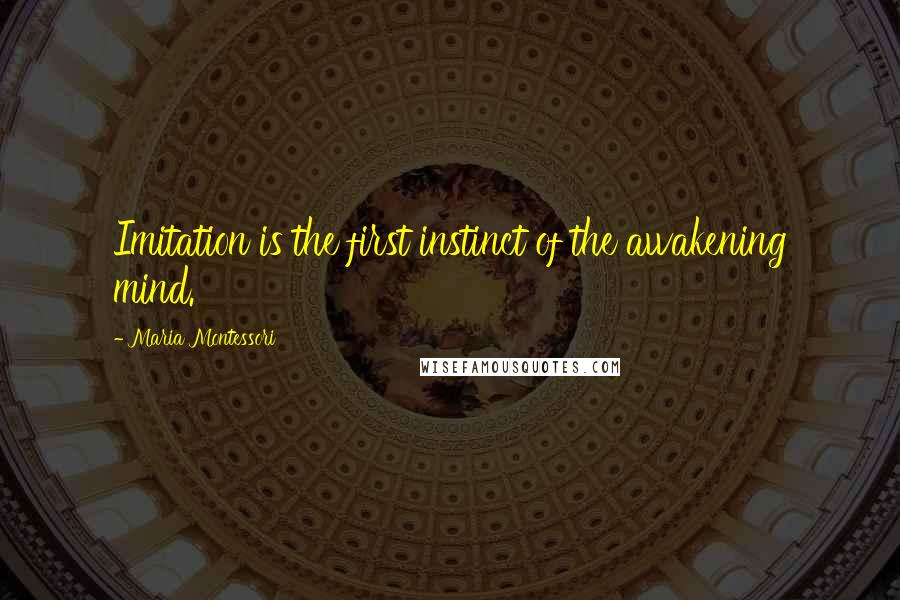 Maria Montessori Quotes: Imitation is the first instinct of the awakening mind.
