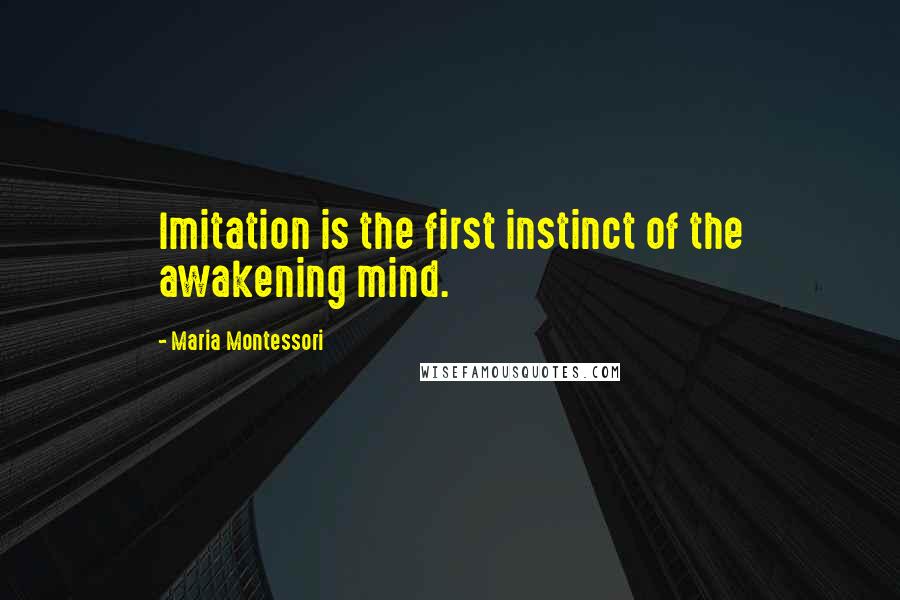 Maria Montessori Quotes: Imitation is the first instinct of the awakening mind.
